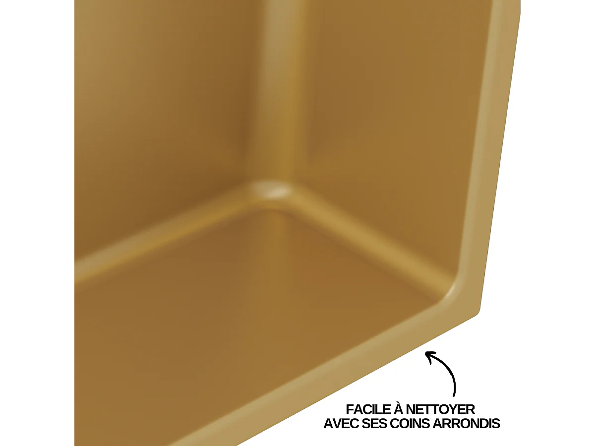 Niche de Douche, Rangement mural de Salle de Bain et Douche 30x30cm Or Satiné, NOOK by SANIZÉO