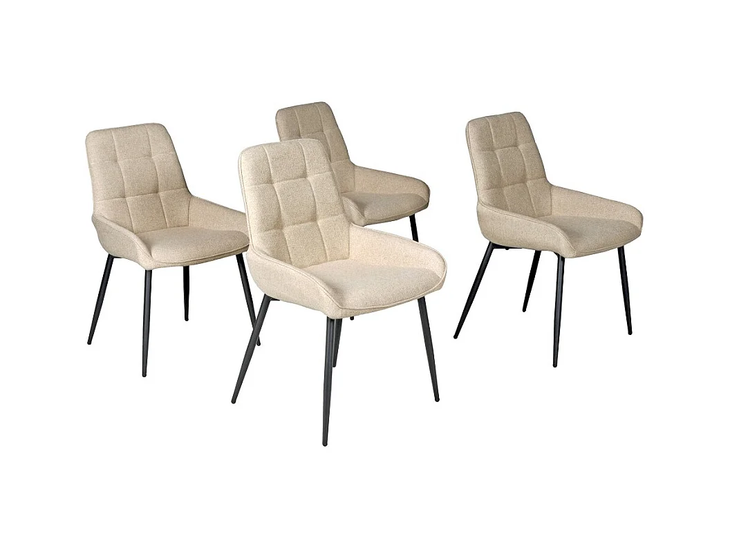 Lot de 4 chaises de salle à manger ARTY/ Beige