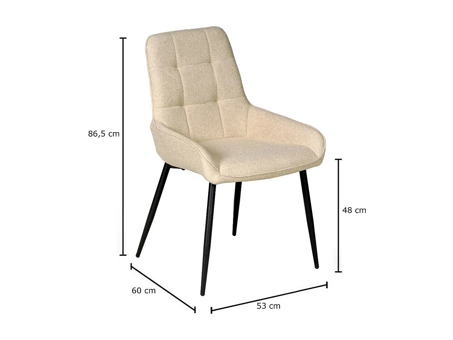 Lot de 4 chaises de salle à manger ARTY/ Beige