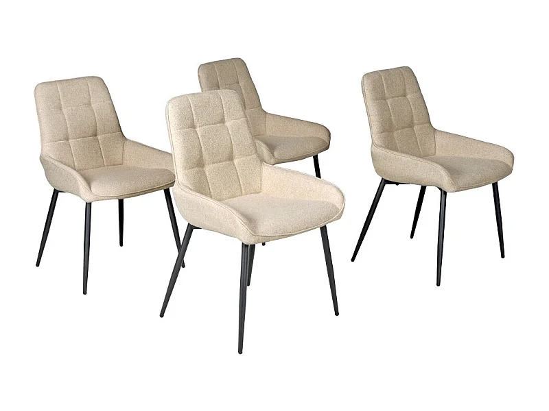 Lot de 4 chaises de salle à manger ARTY/ Beige