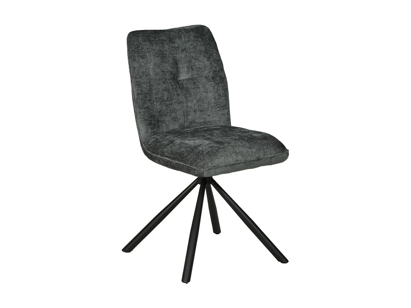 Lot de 4 chaises pivotantes de salle à manger CORTINA / Gris foncé