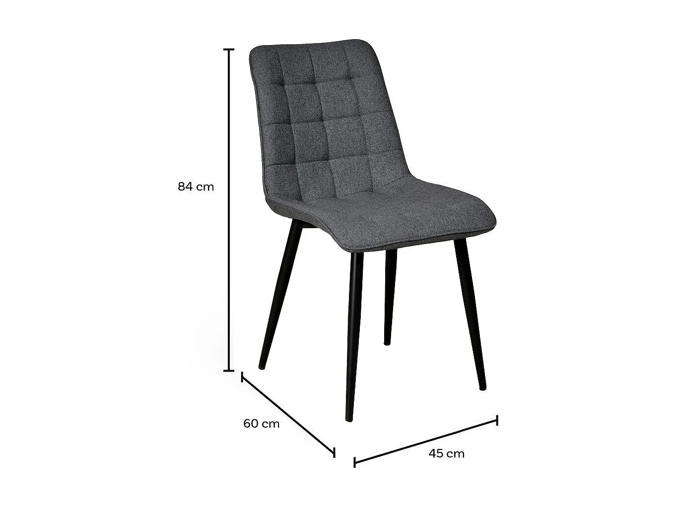 Lot de 4 chaises de salle à manger MUSE/ Gris foncé