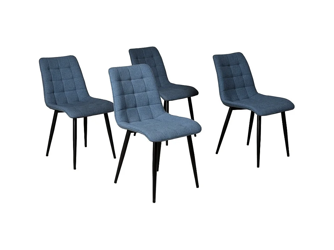 Lot de 4 chaises de salle à manger MUSE/ Bleu