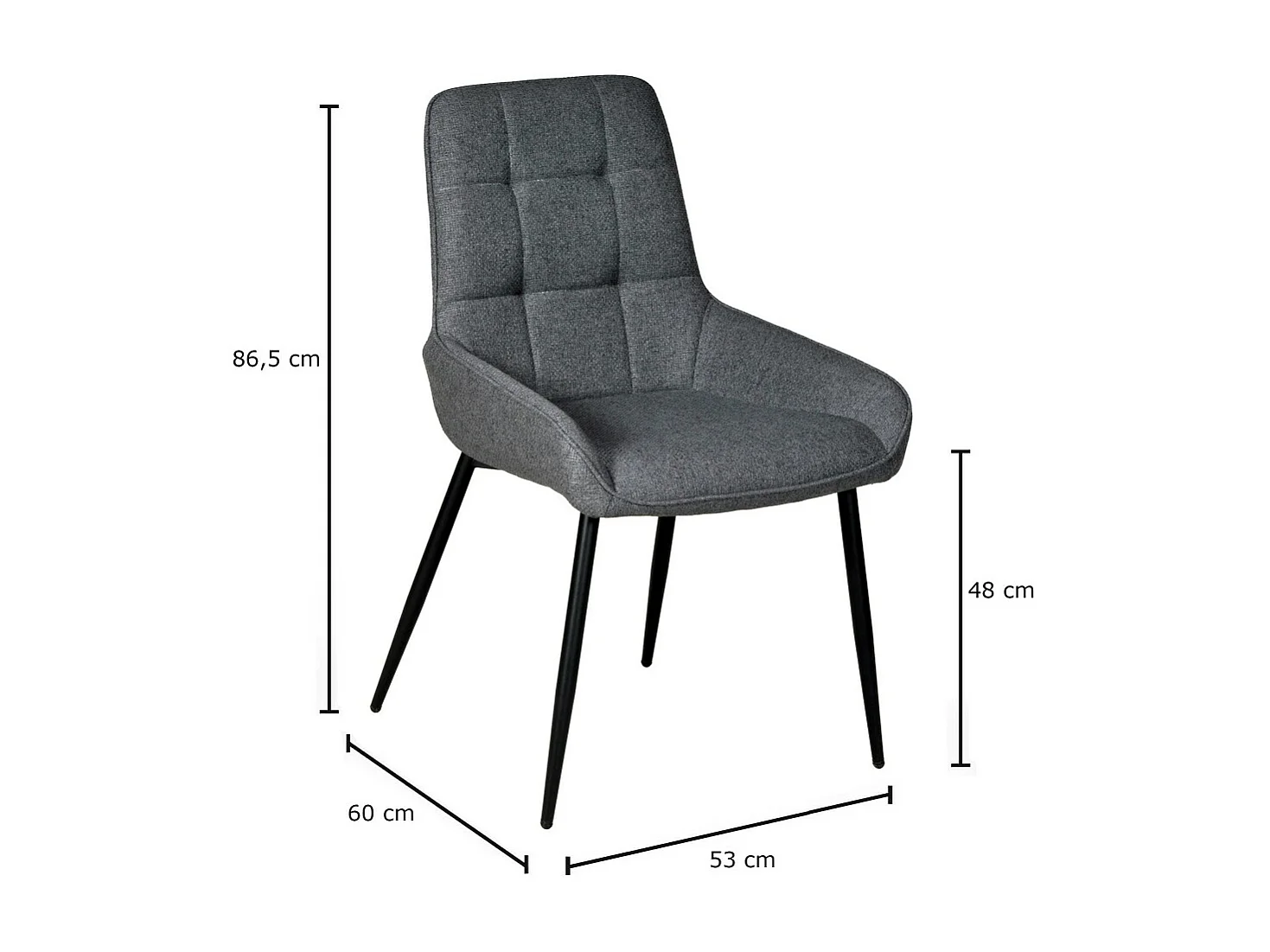 Lot de 4 chaises de salle à manger ARTY/ Gris foncé