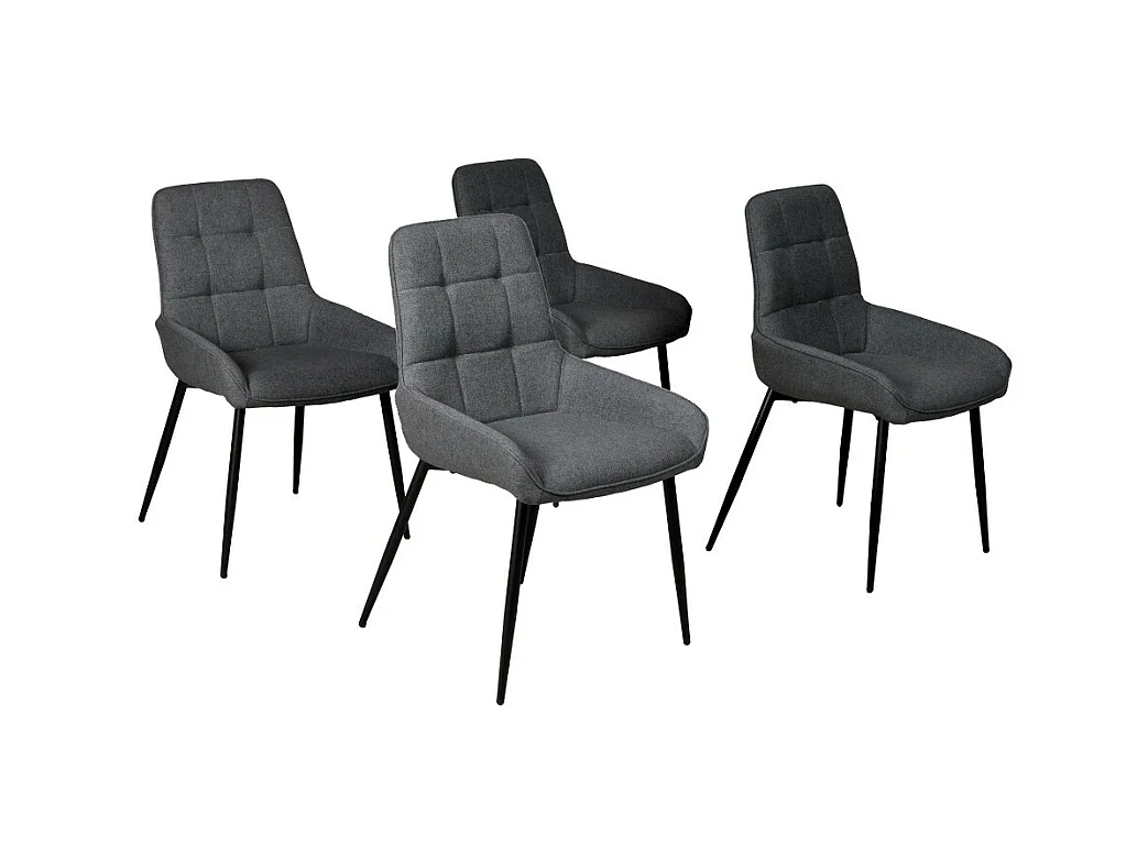 Lot de 4 chaises de salle à manger ARTY/ Gris foncé