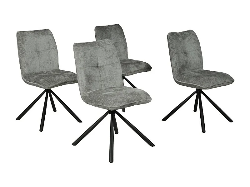 Lot de 4 chaises pivotantes de salle à manger CORTINA/ Gris clair