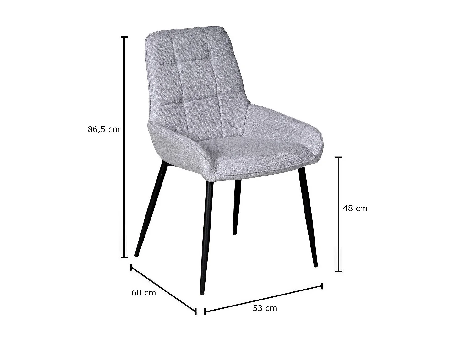 Lot de 4 chaises de salle à manger ARTY/ Gris clair