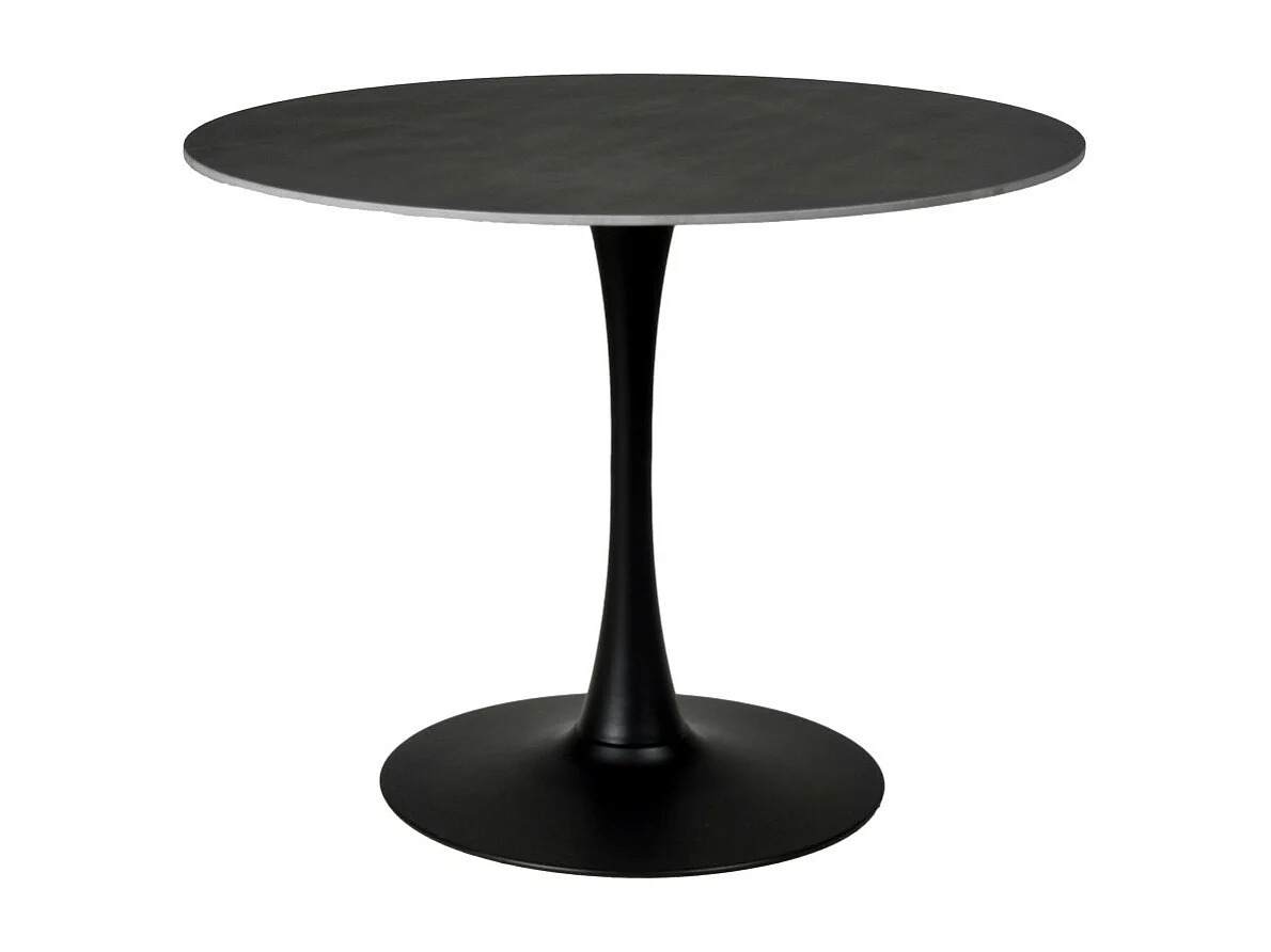 Table à manger ronde ISA en pierre, 4/5personnes, D.100 cm/ noire