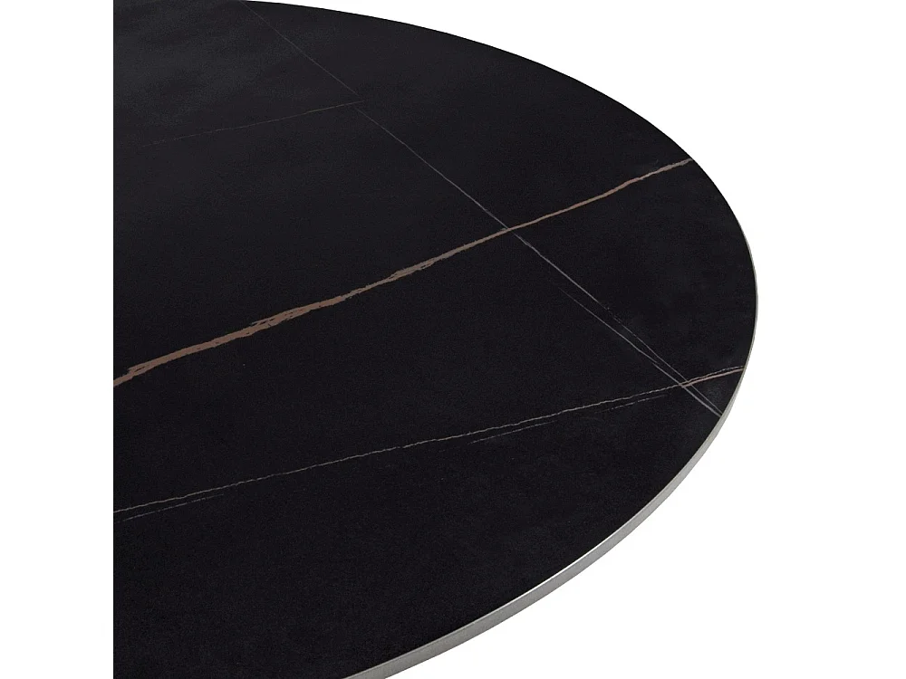Table à manger ronde ISA en pierre, 4/5personnes, D.100 cm/ noire