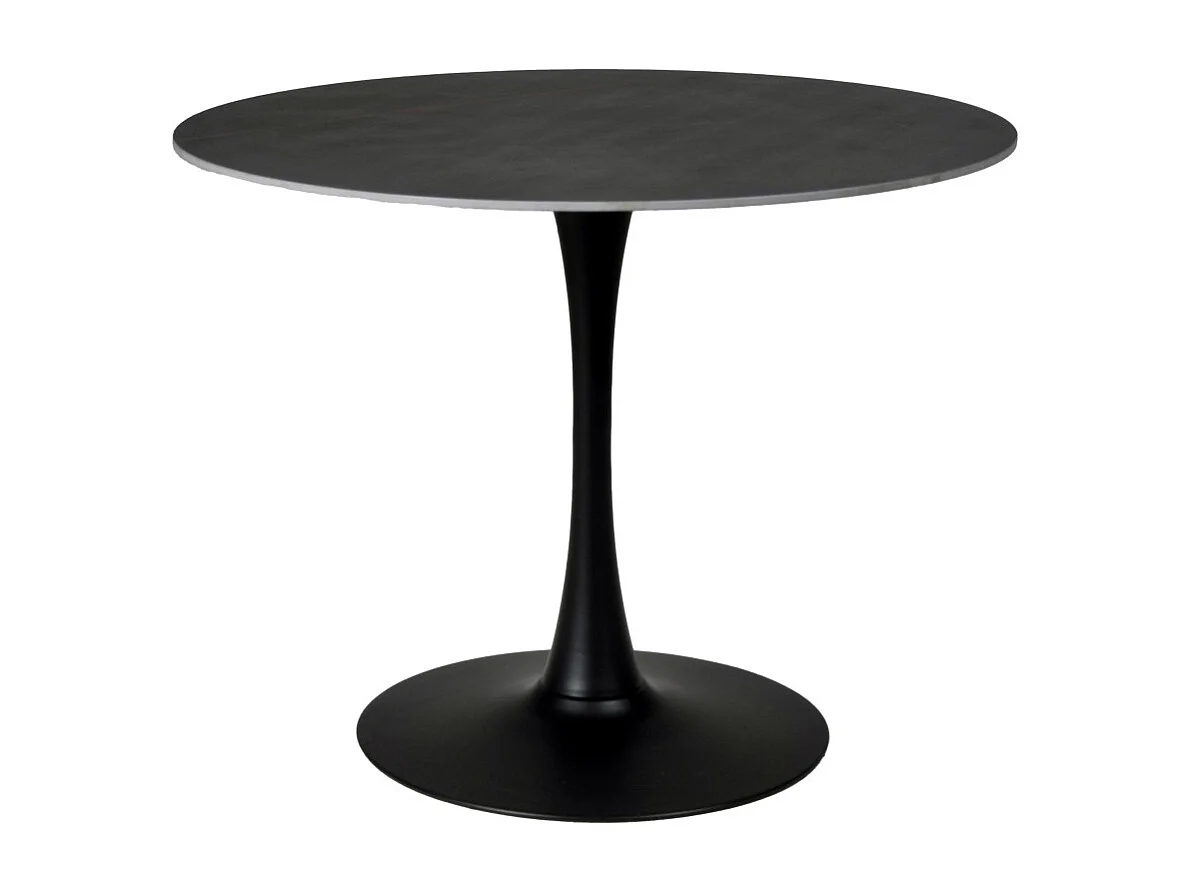 Table à manger ronde ISA en pierre, 4/5personnes, D.110 cm/ noire