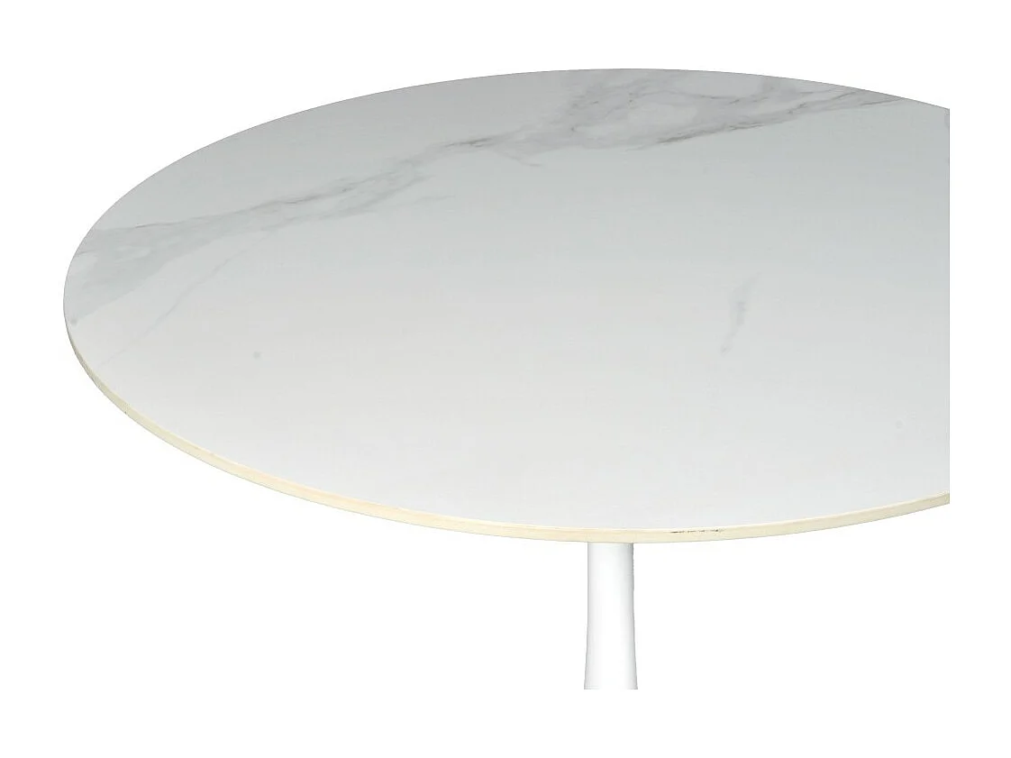 Table à manger ronde ISA en pierre, 4/5personnes, D.100 cm/ blanc