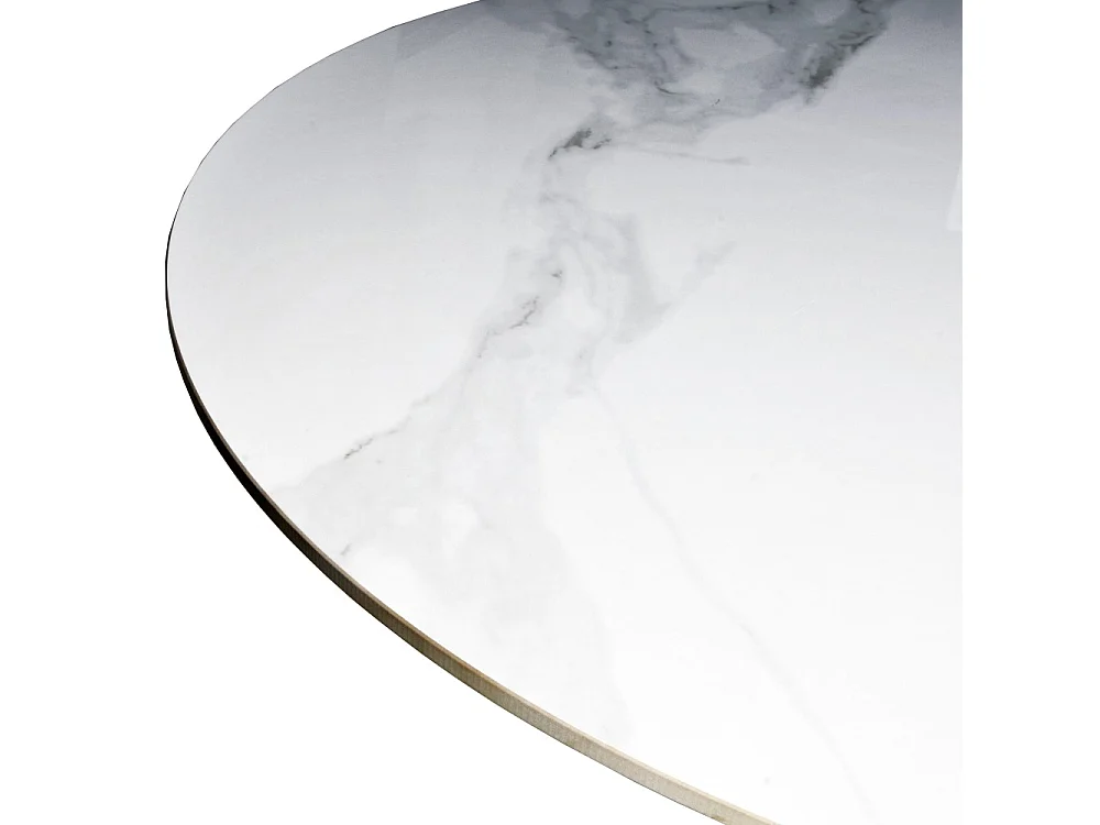 Table à manger ronde ISA en pierre, 4/5personnes, D.110 cm/ blanc