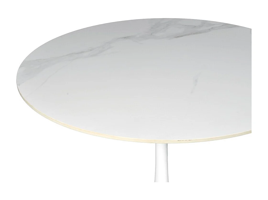 Table à manger ronde ISA en pierre, 4/5personnes, D.110 cm/ blanc