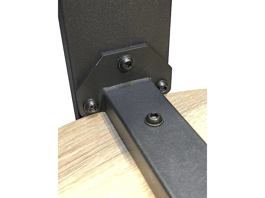 Table d'appoint, Table de salon en bois chêne et métal noir -diamètre 50 x hauteur 46 cm