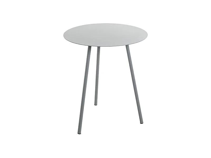 Table d'appoint, Table de salon ronde en métal coloris gris - Diamètre 40 x hauteur 45 cm