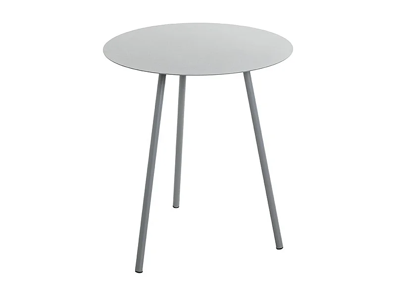 Table d'appoint, Table de salon ronde en métal coloris gris - Diamètre 40 x hauteur 45 cm