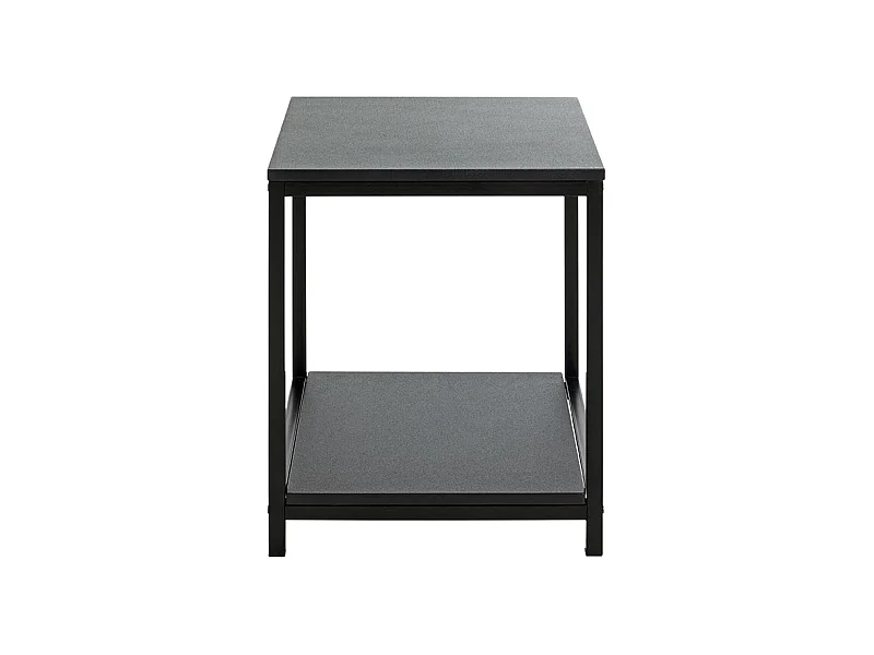 Table d'appoint, Table de salon en métal et bois coloris noir -longueur 40 x profondeur 40 x hauteur 50 cm