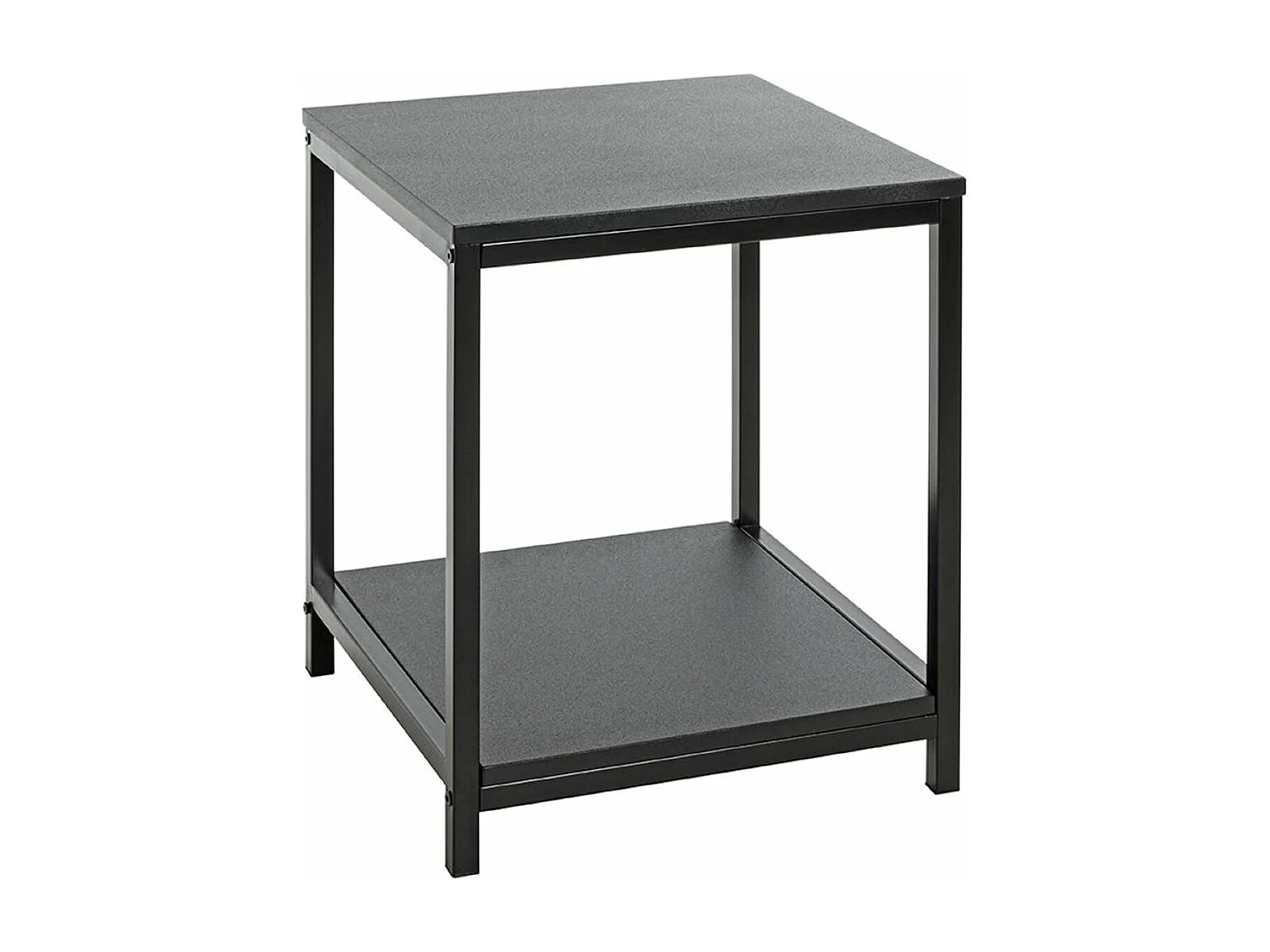 Table d'appoint, Table de salon en métal et bois coloris noir -longueur 40 x profondeur 40 x hauteur 50 cm