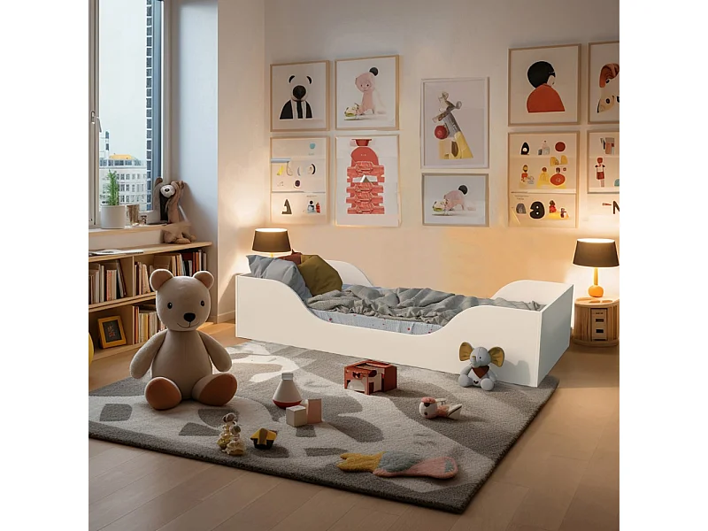 Lit NOE 90x190 + matelas / Blanc