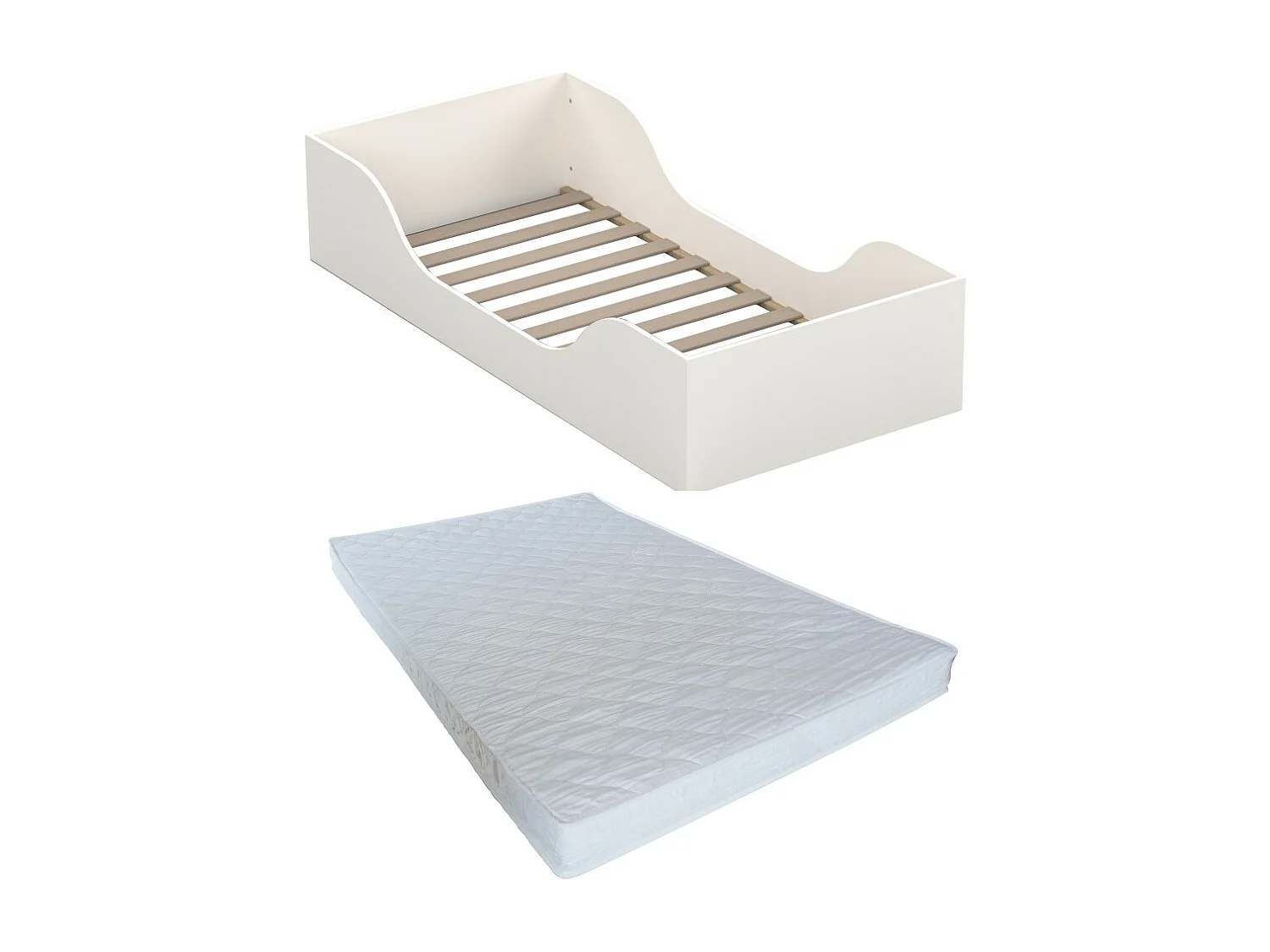 Lit NOE 90x190 + matelas / Blanc