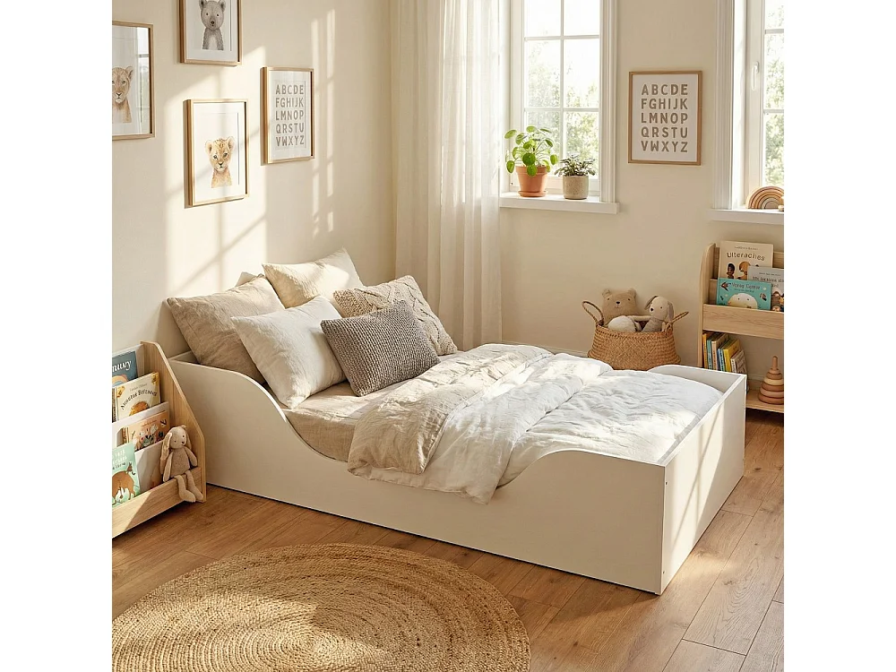 Lit NOE 90x190 + matelas / Blanc