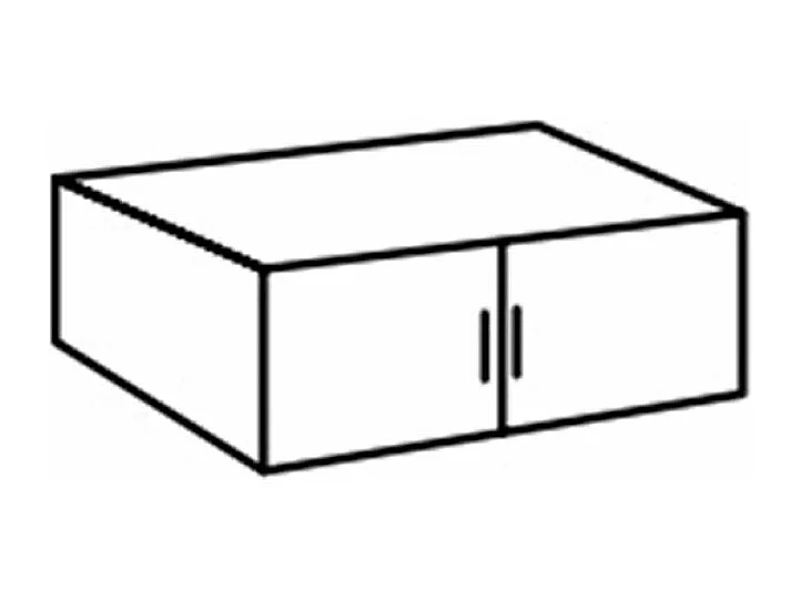 Surmeuble pour armoire, meuble de rangement avec 2 portes coloris blanc - Longueur 80 x Hauteur 40 x Profondeur 54 cm 