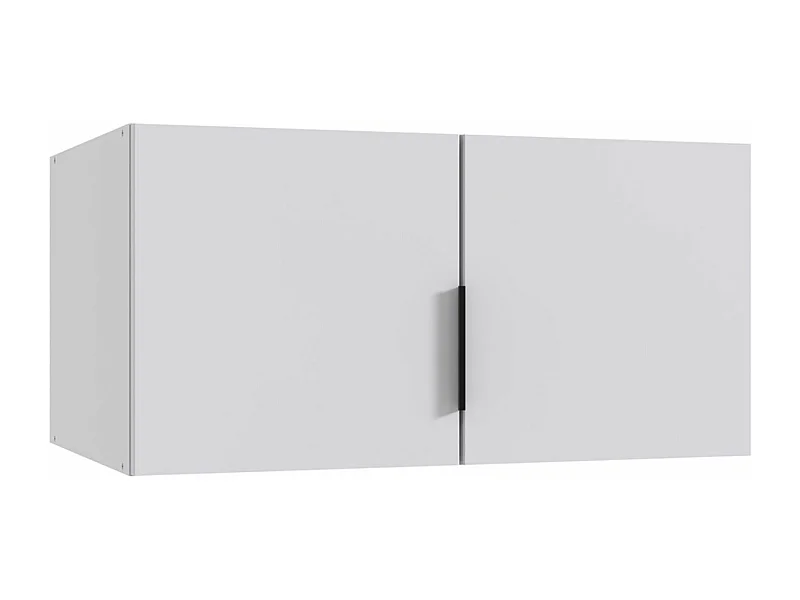 Surmeuble pour armoire, meuble de rangement avec 2 portes coloris blanc - Longueur 80 x Hauteur 40 x Profondeur 54 cm 