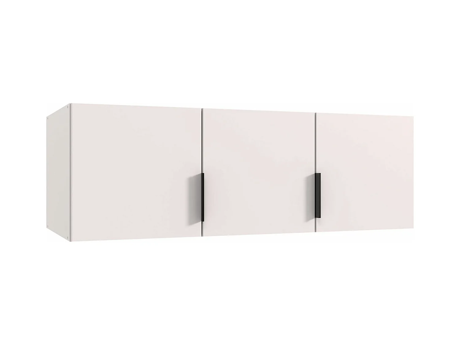 Surmeuble pour armoire,  meuble de rangement avec 3 portes coloris blanc - Longueur 120 x Hauteur 40 x Profondeur 54 cm 