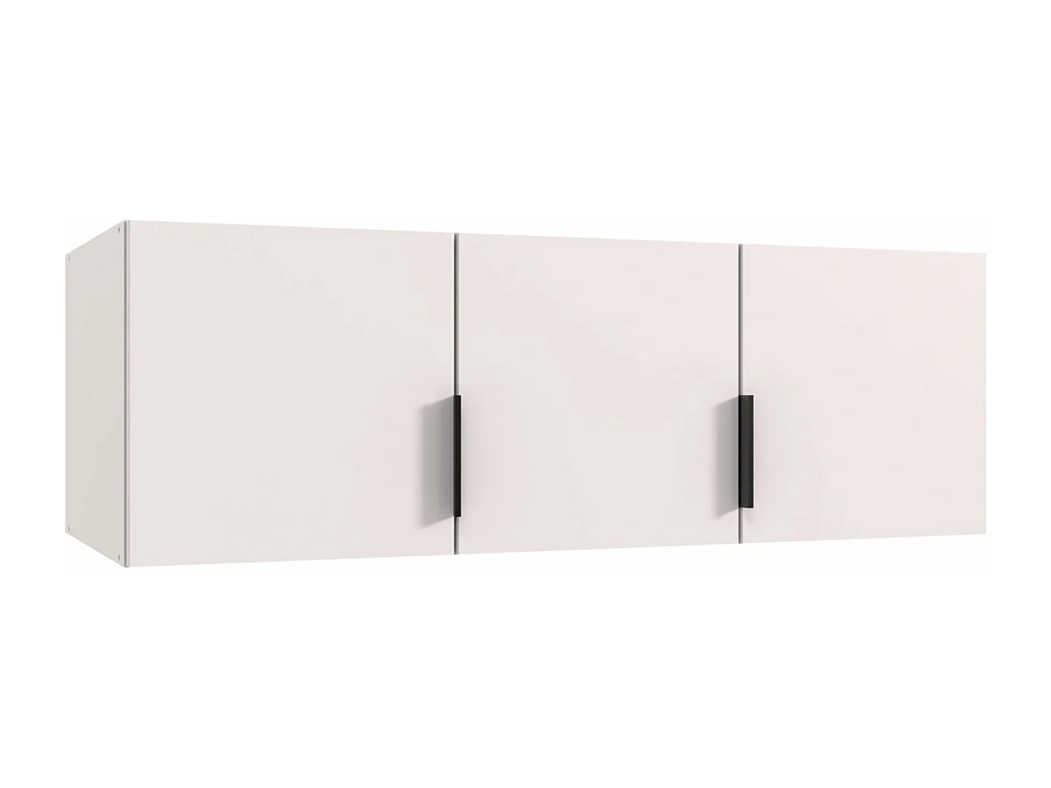 Surmeuble pour armoire,  meuble de rangement avec 3 portes coloris blanc - Longueur 120 x Hauteur 40 x Profondeur 54 cm 