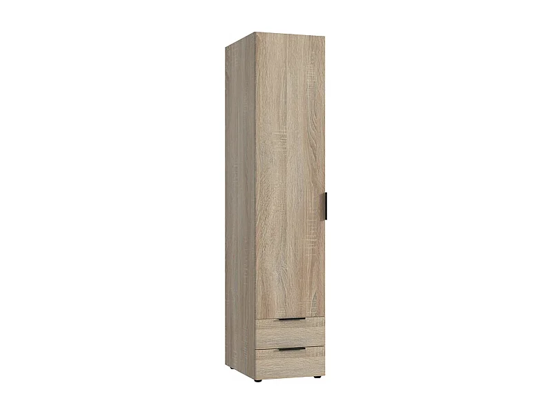 Armoire, placard garde-robe avec 1 étagère et 1 tringle coloris Imitation chêne - Longueur 40 x Hauteur 185 x Profondeur 54 cm 