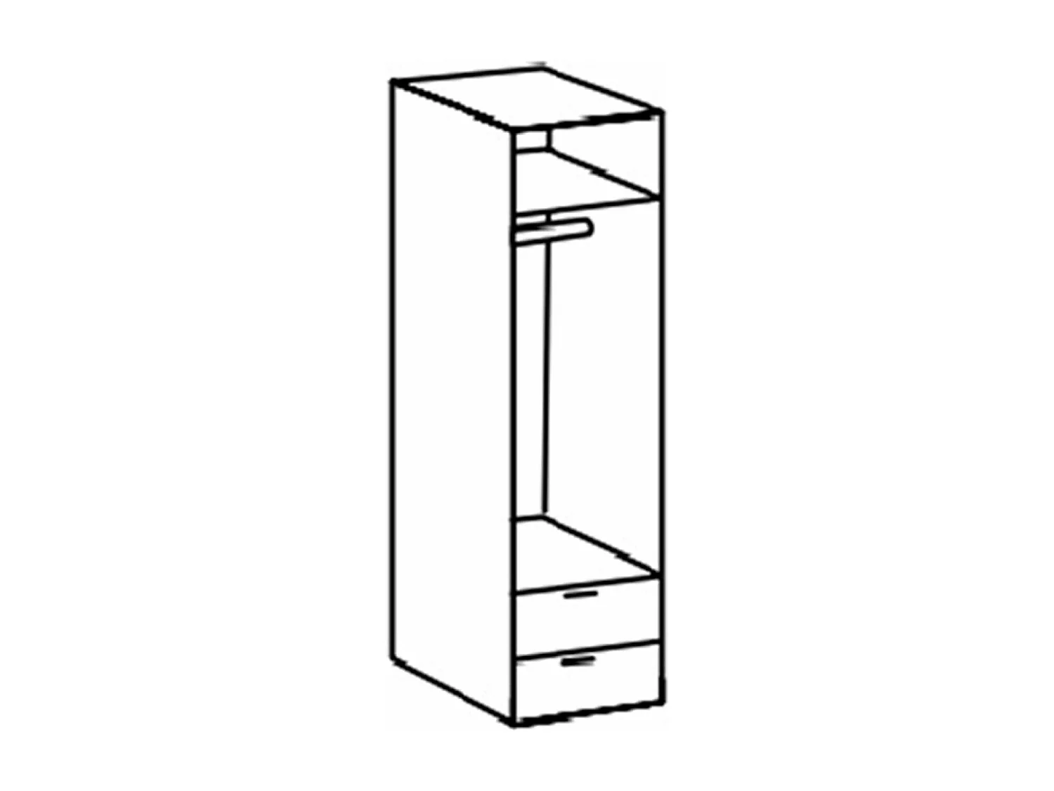 Armoire, placard garde-robe avec 1 étagère et 1 tringle coloris Imitation chêne - Longueur 40 x Hauteur 185 x Profondeur 54 cm 