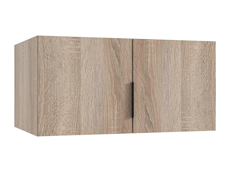 Surmeuble pour armoire, meuble de rangement avec 2 portes coloris Imitation chêne - Longueur 80 x Hauteur 40 x Profondeur 54 cm 
