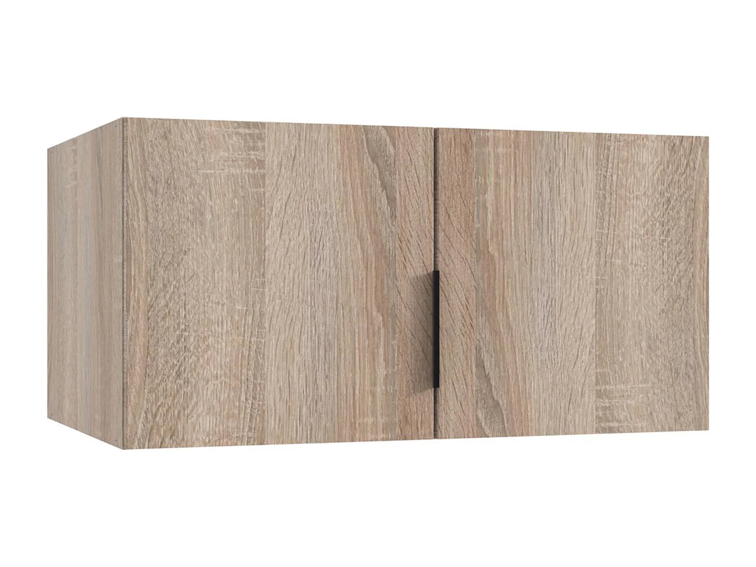 Surmeuble pour armoire, meuble de rangement avec 2 portes coloris Imitation chêne - Longueur 80 x Hauteur 40 x Profondeur 54 cm 