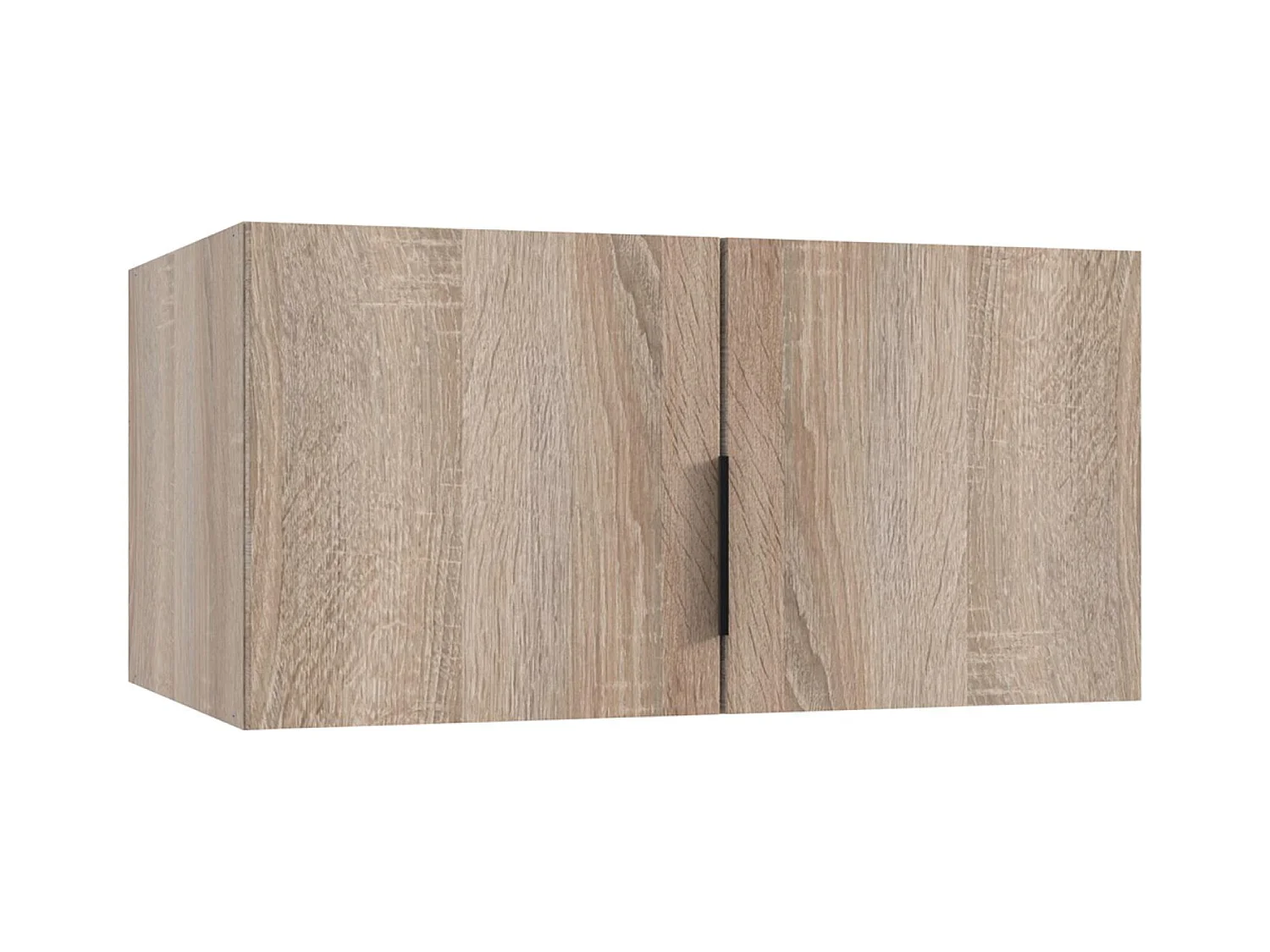 Surmeuble pour armoire, meuble de rangement avec 2 portes coloris Imitation chêne - Longueur 80 x Hauteur 40 x Profondeur 54 cm 