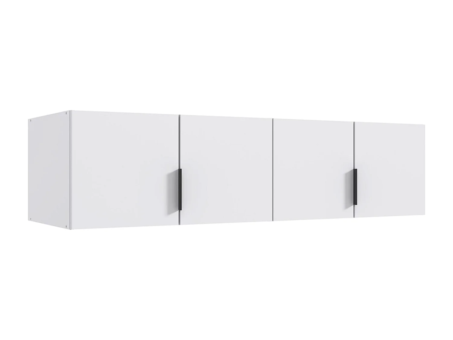 Surmeuble pour armoire, meuble de rangement avec 4 portes coloris blanc - Longueur 160 x Hauteur 40 x Profondeur 54  cm 