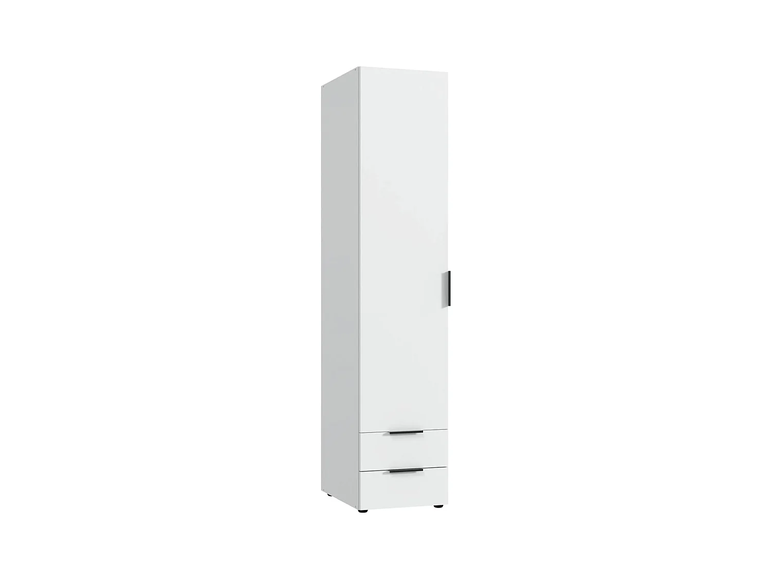 Armoire, placard garde-robe avec 1 étagère et 1 tringle coloris blanc  - Longueur 40 x Hauteur 185 x Profondeur 54 cm 