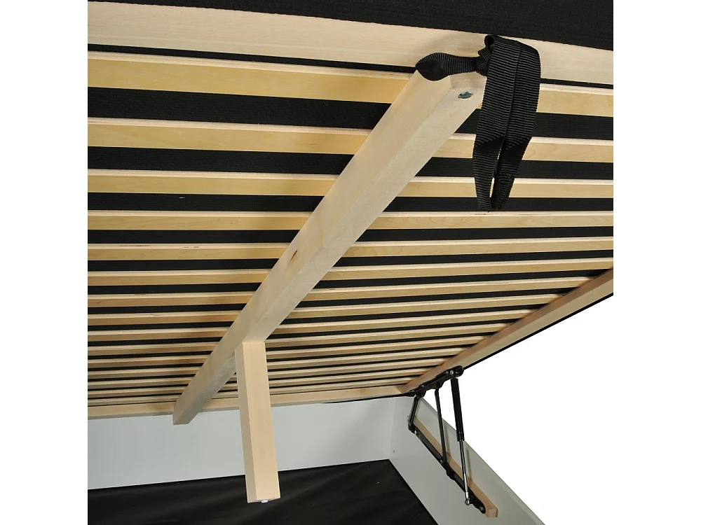 LIT COFFRE SPIRO 160x200cm + 1 SOMMIER / BLANC