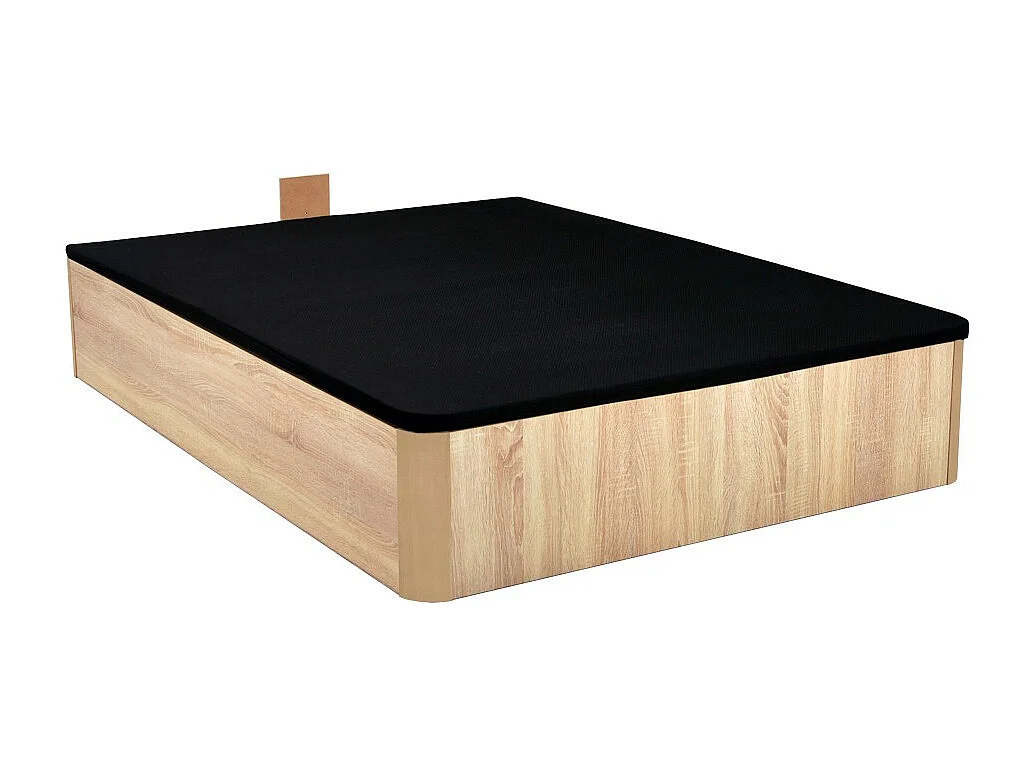 LIT COFFRE SPIRO 160x200cm + 1 SOMMIER / Décor Chêne Blanchi