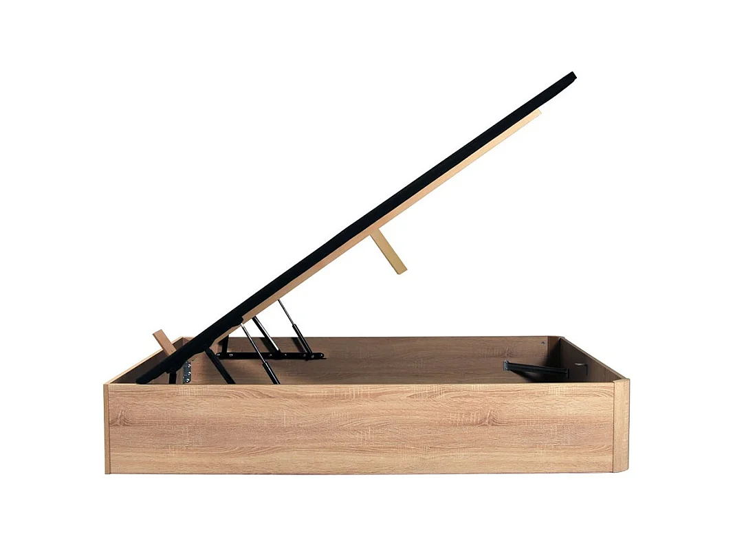 LIT COFFRE SPIRO 160x200cm + 1 SOMMIER / Décor Chêne Blanchi