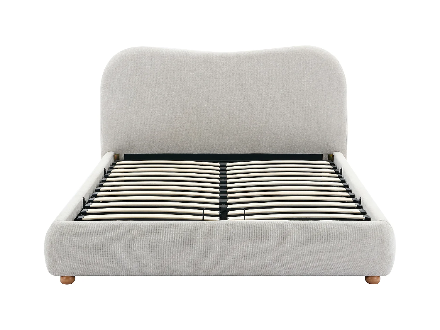 Lit coffre 140 x 190 cm - Tissu - Beige + Matelas - VANARI