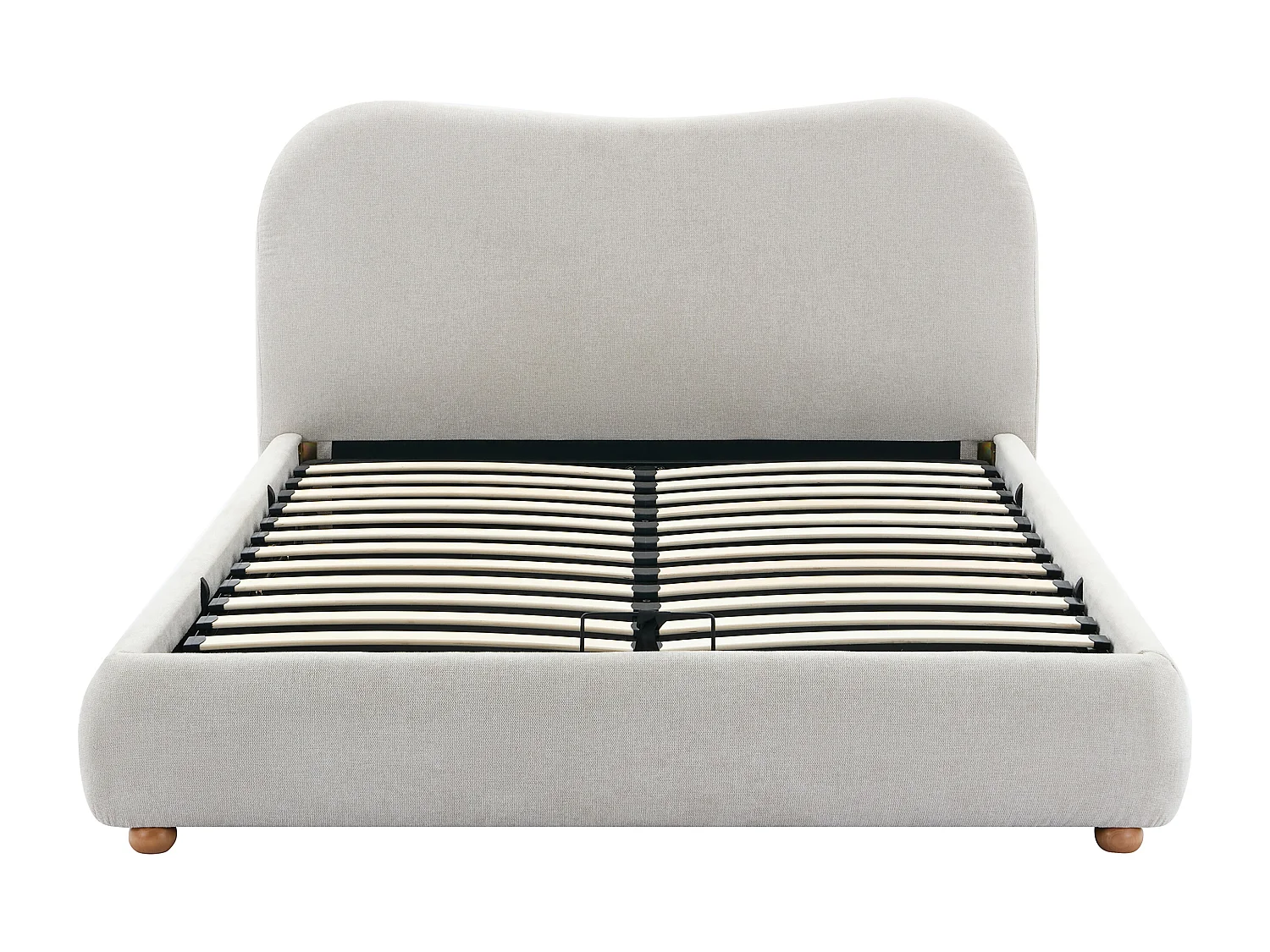 Lit coffre 120 x 190 cm - Tissu - Beige + Matelas - VANARI