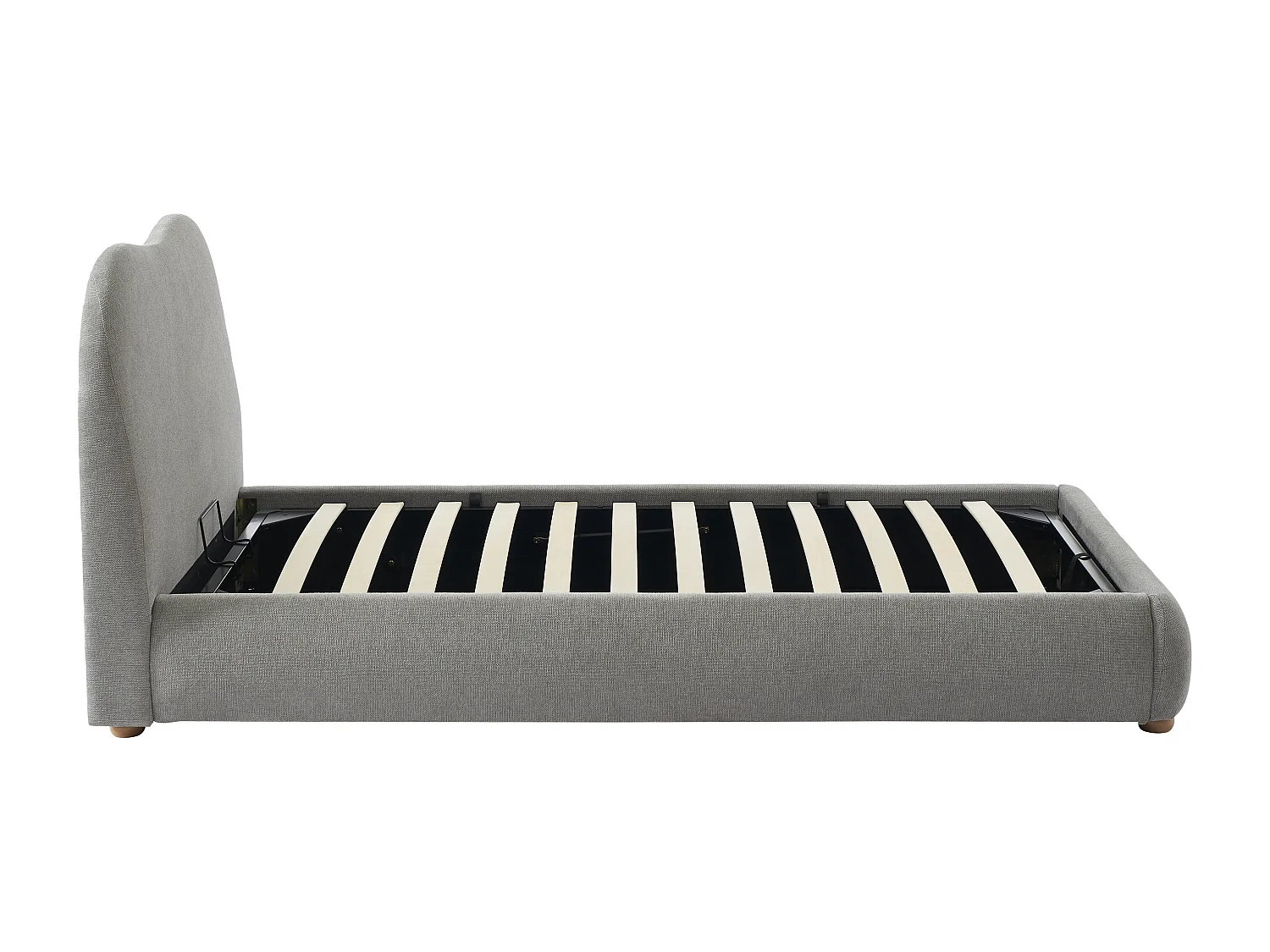 Cama com espaço de arrumação 90 x 190 cm tecido cinza-claro + colchão - VANARI