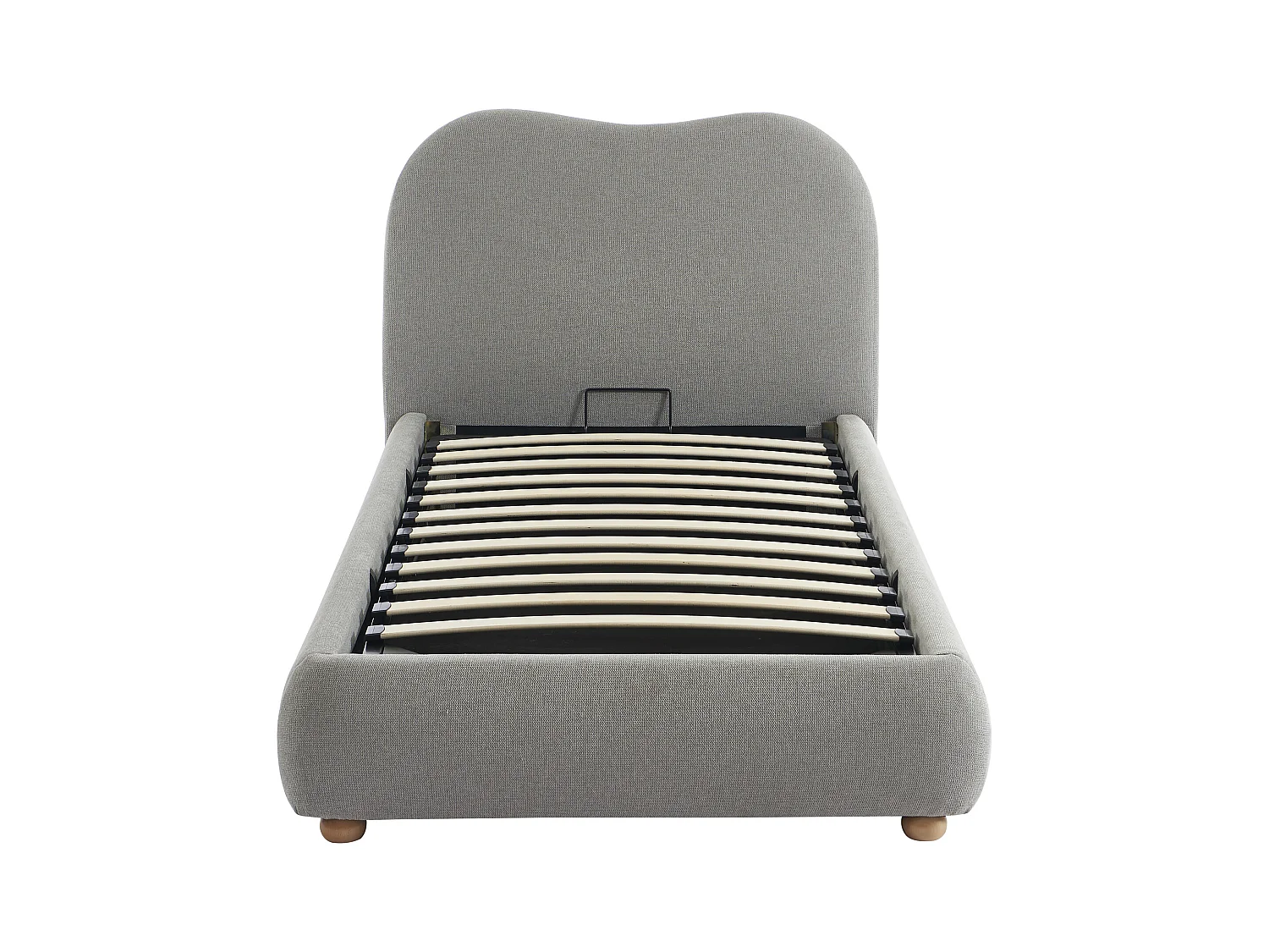 Bed met opbergruimte 90 x 190 cm - Stof - Lichtgrijs + matras - VANARI