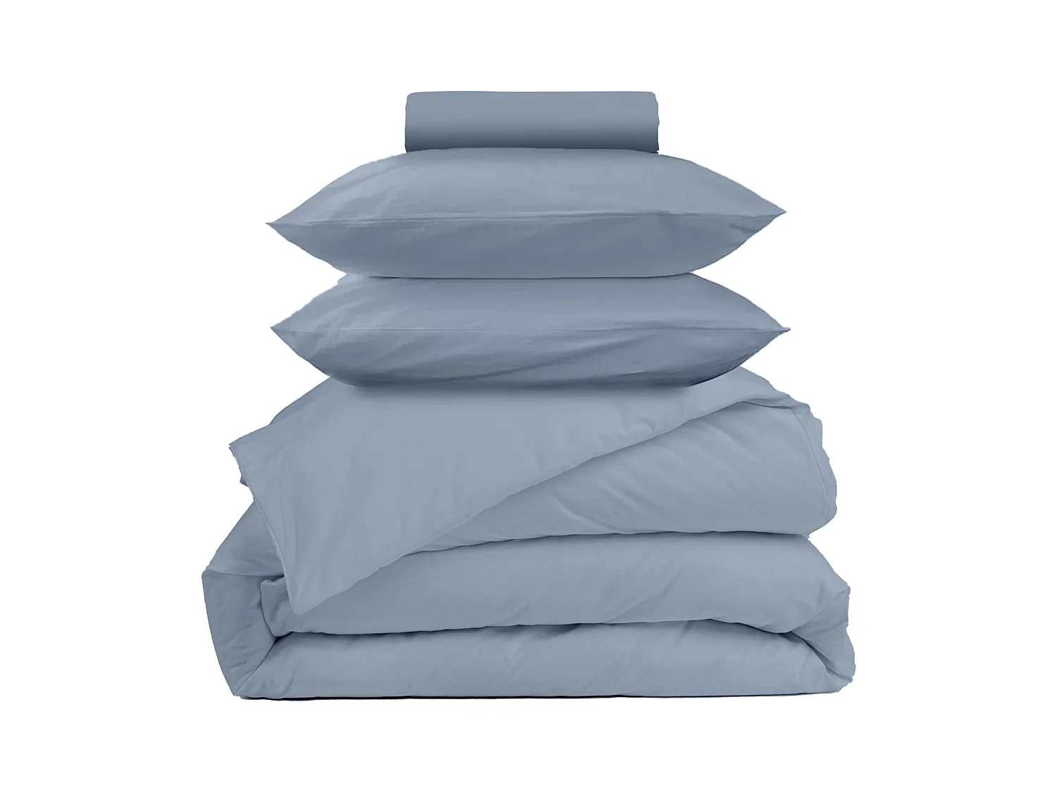 Parure - Draps Housse 90x190cm, Housse de couette 140x200cm, Taie d'Oreillers 50x70cm - Bleu