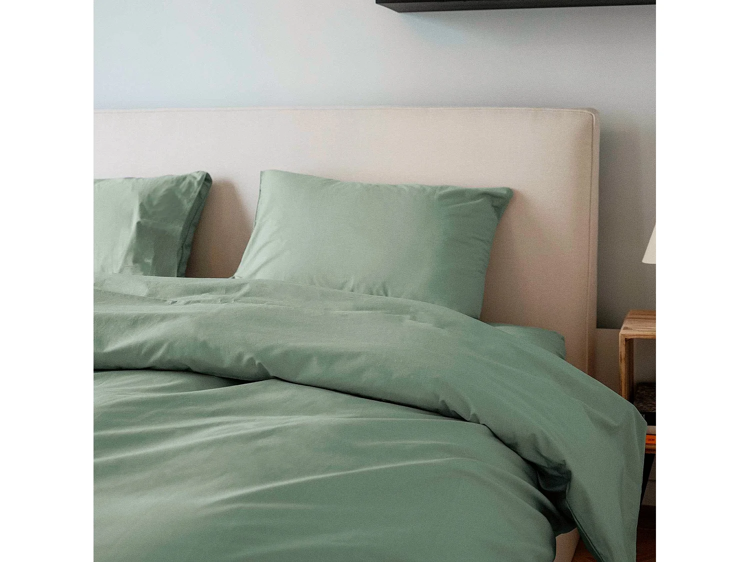 Parure - Draps Housse 140x200cm, Housse de couette 200x200cm, Taie d'Oreillers 50x70cm - Vert