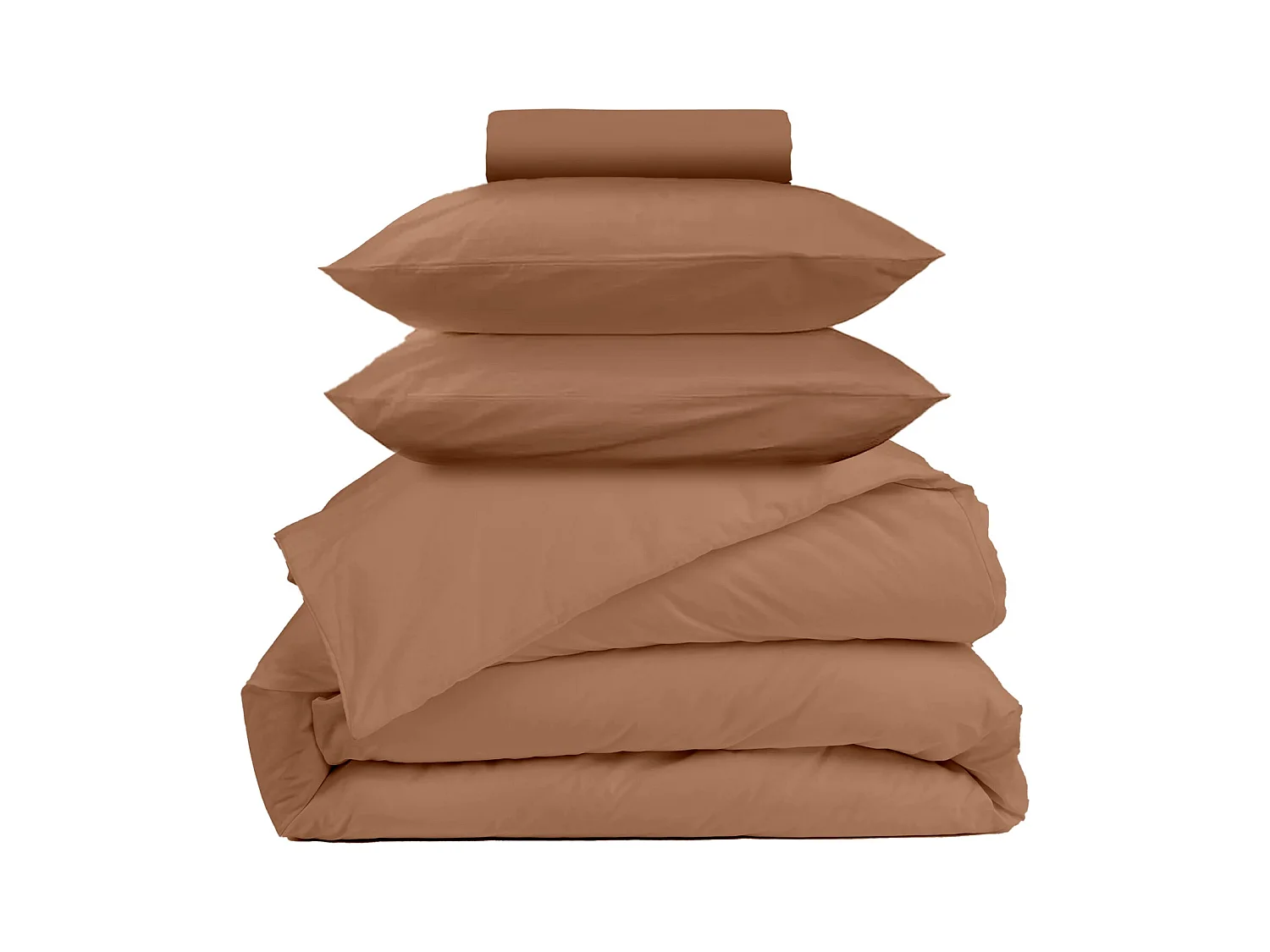 Parure de lit coton terra cotta 140x200 cm