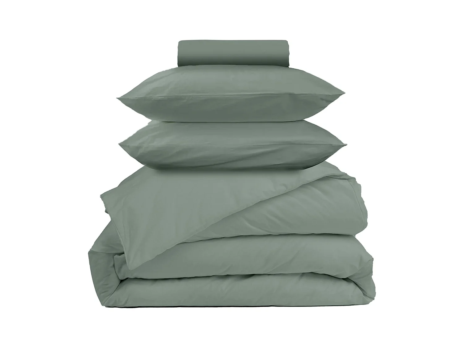 Parure de lit coton vert 140x190 cm