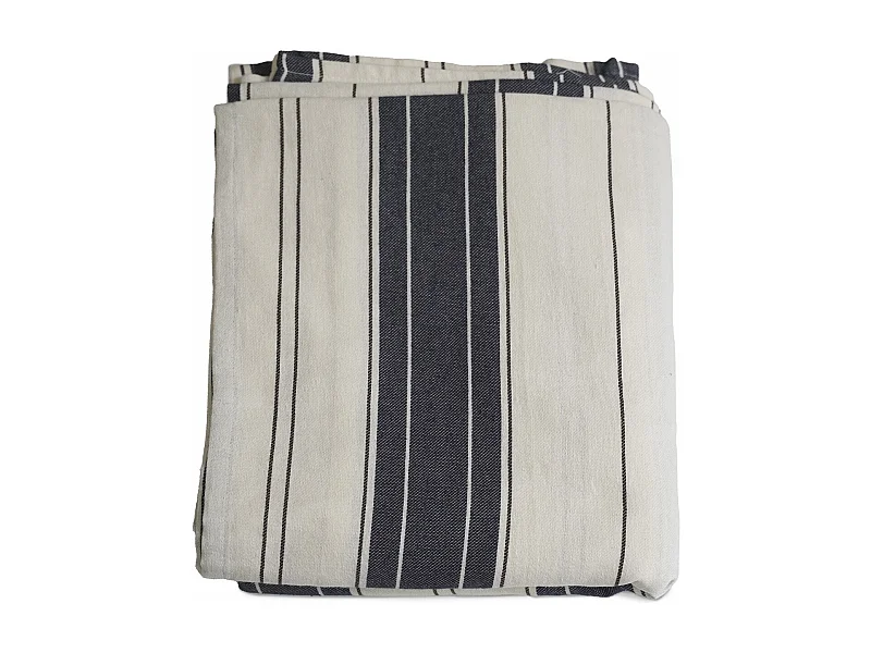 Couvre-lit coton blanc et bleu 260x260 cm