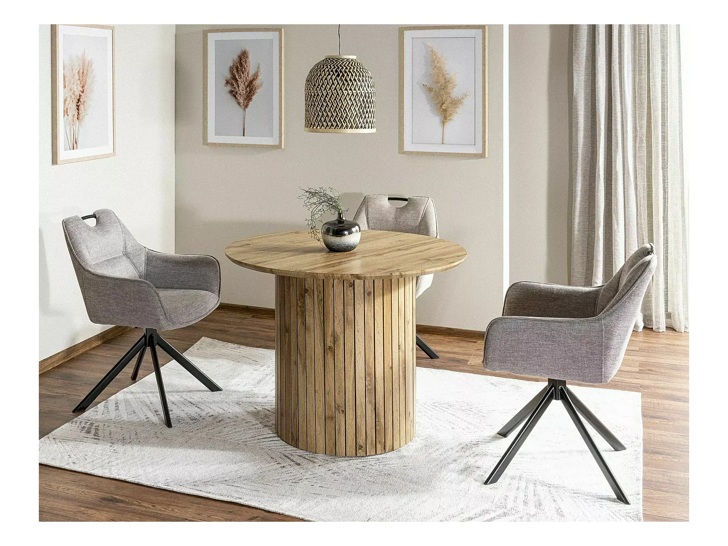 Table à manger Socrat (o120x76)/Marron
