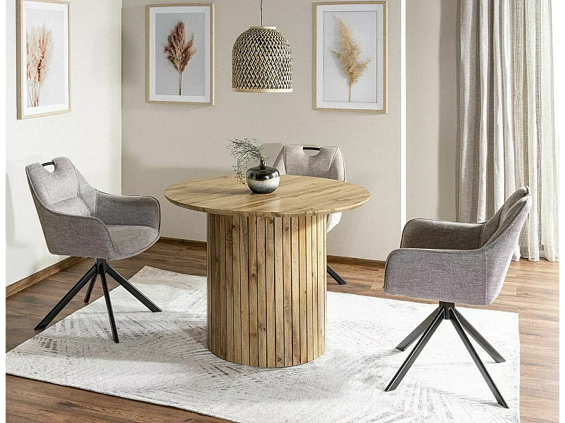 Table à manger Socrat (o120x76)/Marron